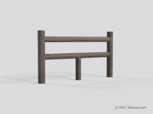 木製柵の3Dモデル