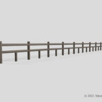 木製柵の3Dモデル