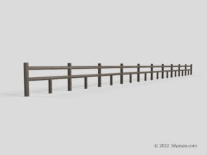 木製柵の3Dモデル