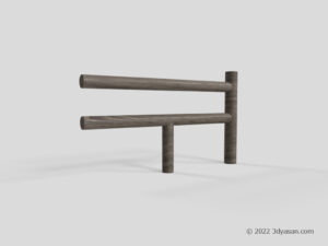 木製柵の3Dモデル