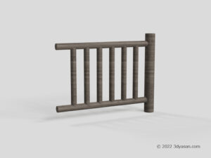 木製柵の3Dモデル
