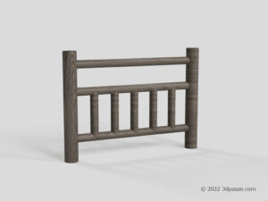 木製柵の3Dモデル