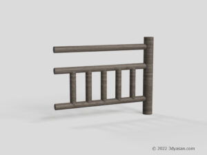 木製柵の3Dモデル