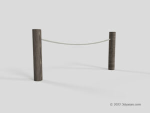 木製柵の3Dモデル