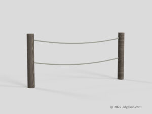 木製柵の3Dモデル
