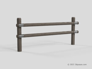 木製柵の3Dモデル