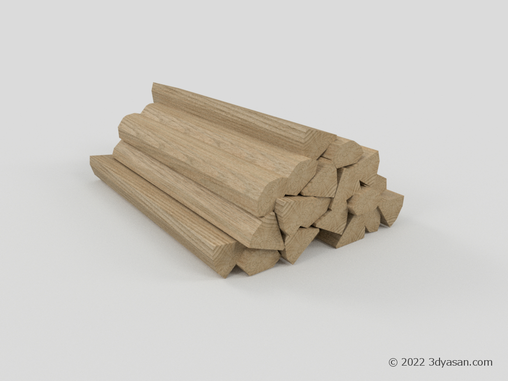 薪の山の3Dモデル