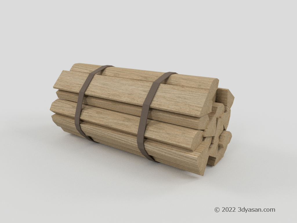 薪の束の3Dモデル